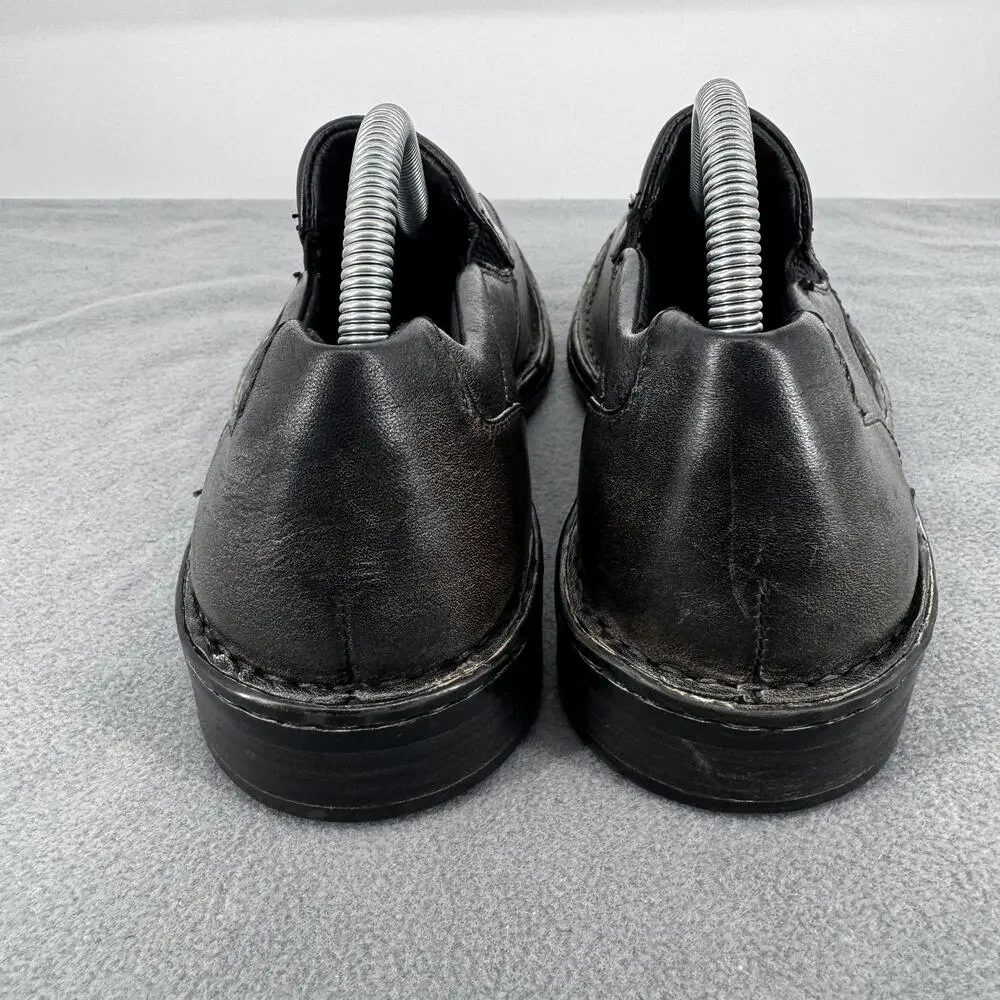 Born Omaha Distressed‎ Black Brown Leather Slip On Loafers Men 8.5 Casual